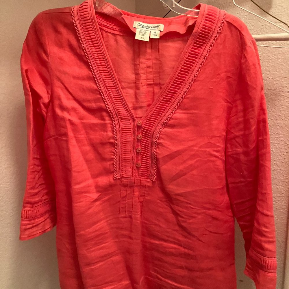 Women's Coral Top, Size Medium